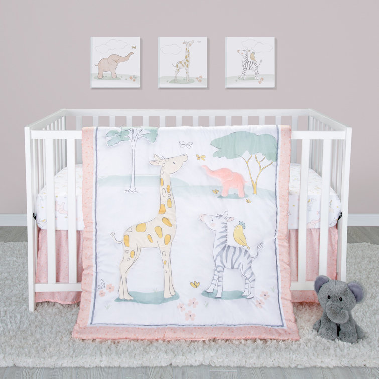 Harriet Bee Sammy And Lou Sweet Safari 4 Piece Crib Bedding Set